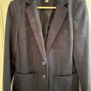 Tommy Hilfiger Women's Faux Suede Navy Blazer Size 10